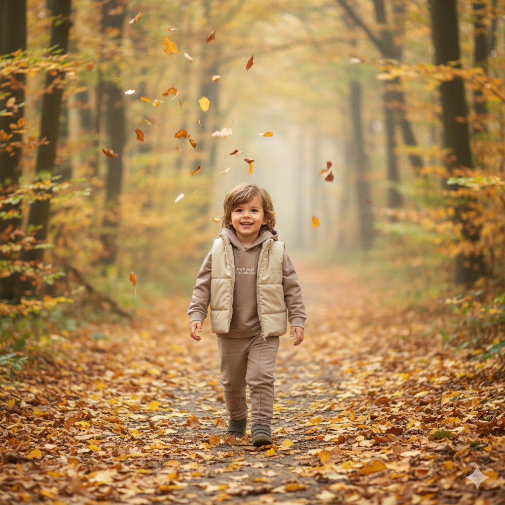 Bej Erkek Bebek %100 Pamuklu 3’lü Kombin Set | Şişme Yelekli Eşofman Takımı